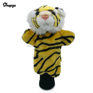 3 Colors Mini Tiger Golf Head Cover Fairway Woods Hybrid Animal Golf Clubs Headcover No For Driver Mascot Novelty Cute Gift