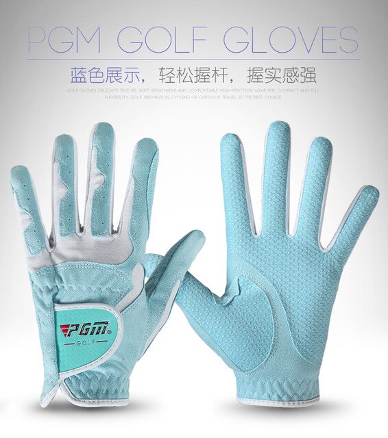 Middle finger length 6.5-8.5cm Non-slip Sportwear Gloves PGM Girl Golf Gloves Antiskid Microfiber Cloth  Women Gloves Sunscreen