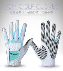 Middle finger length 6.5-8.5cm Non-slip Sportwear Gloves PGM Girl Golf Gloves Antiskid Microfiber Cloth  Women Gloves Sunscreen
