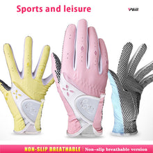Load image into Gallery viewer, Pair! Sports and Leisur Golf/Tennis Ball Sportswear Gloves Women PU Soft Non-slip Gloves Lady Hands Sunscreen Breathable New
