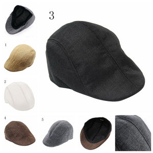 2019 New 5 Colors Men Vintage Herringbone Flat Cap Boy Male Durable Sports Peaked Riding Hat Beret Country Golf Hats Caps 1PC
