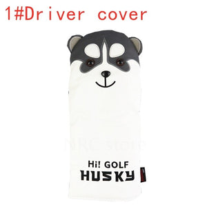 NRC Golf Club Headcover Lovely Golf Husky Golf Driver Fairway Wood HeadCovers set Cartoon Mallet Putter cover Iron set