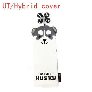 NRC Golf Club Headcover Lovely Golf Husky Golf Driver Fairway Wood HeadCovers set Cartoon Mallet Putter cover Iron set
