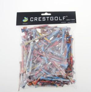CRESTGOLF 100pcs/Pack 70mm/ 2.75" Wooden Golf Tees Golf Wood Tees Colorful Golf Wood Tees