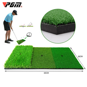 PGM Golf Hitting Mat 3 Grasses with Rubber Tee Hole Golf Training Aids Indoor Outdoor Tri-Turf Golf Hitting Grass Golf Mats