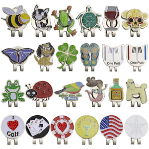 GOG Golf Marker Golf Cap Clip with Magnetic Hat Clips Golf Training Accessories Multi Colors Animal cup and flag slippers