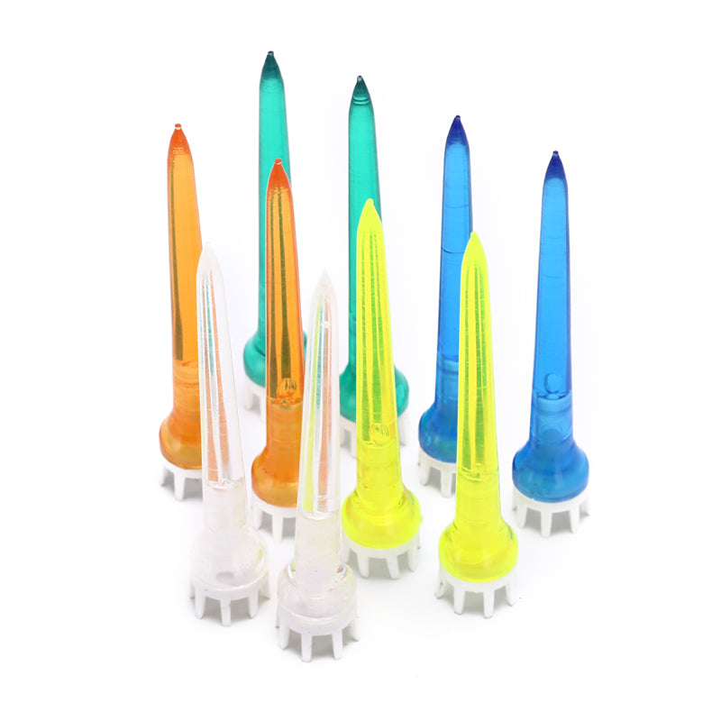 10pcs Plastic Material Mixed Color Golf Tee 78mm Transparent Tee Crown Golf Tee Accessories